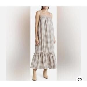 Weworewhat dress medium M gingham check smocked midi party wedding church